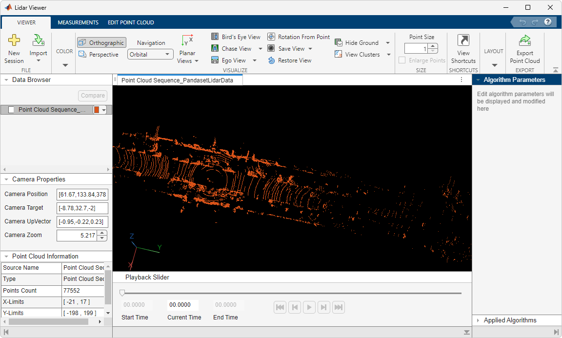 Lidar Viewer App Session