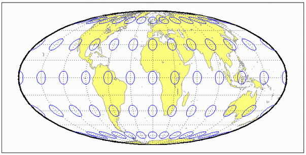 World map using Fournier projection