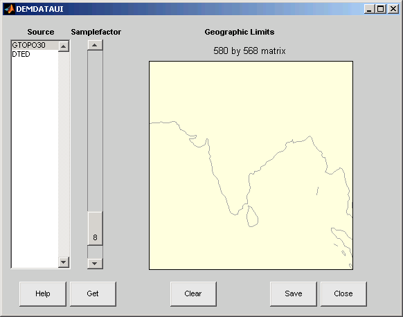 UI with map centered on Indian subcontinent