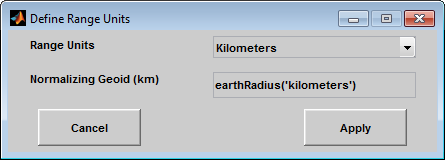 Define Range Units dialog box