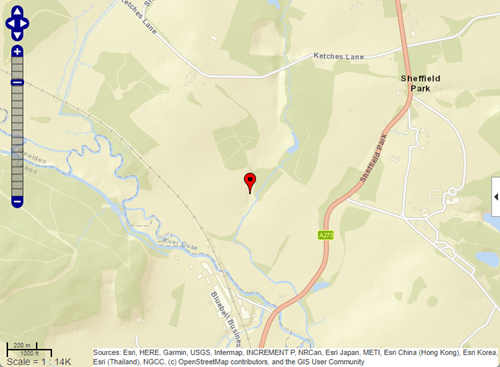 Marker displayed on a web map