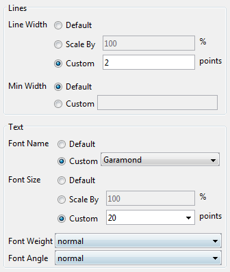 Lines/Text tab of the Print Preview dialog box
