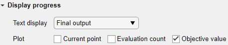 Plot function is Objective value.