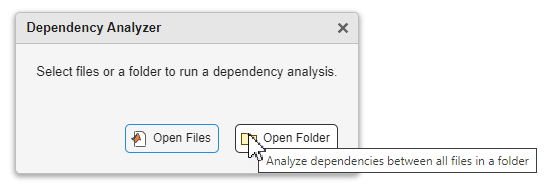 Open Files on the left. Open Folder button on the right.