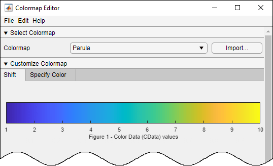 Colormap Editor window