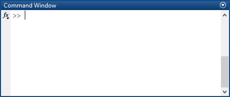 Command Window with the cursor in the upper-left corner and no visible text