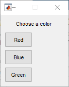 A menu with the message "Choose a color" at the top and three buttons with the color options.