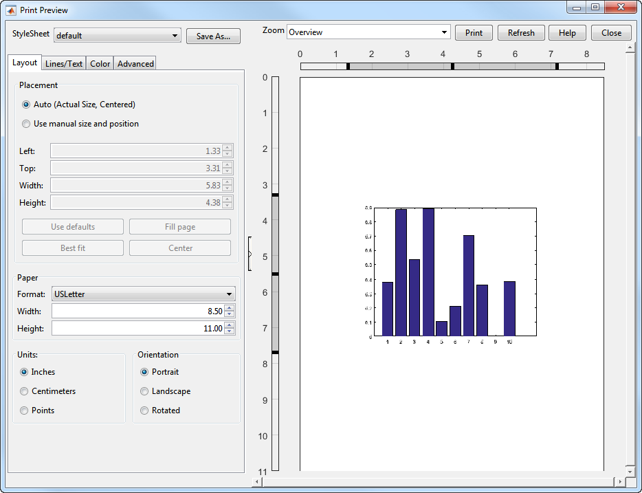 Open figure Print Preview dialog box - MATLAB printpreview - MathWorks  América Latina