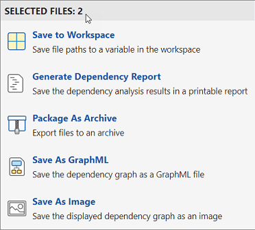 Number of selected files on top of the Export menu.