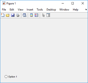 Figure window with a radio button labeled "Option 1"