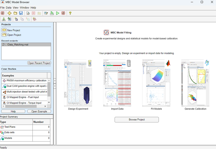 MBC Model Browser app start page