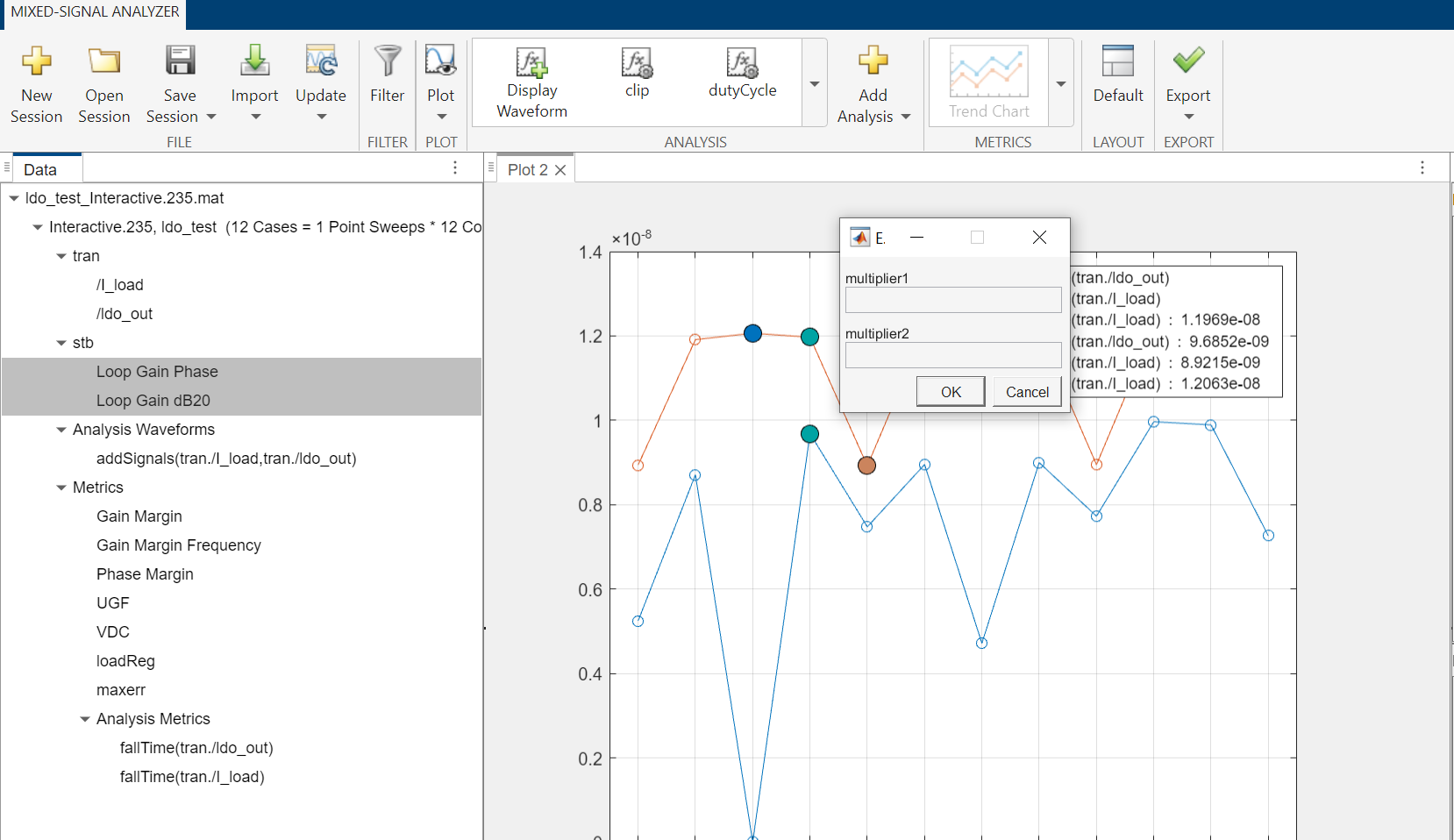 Using the custom analysis function.