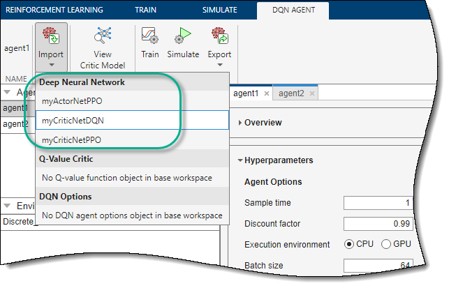 Select one of the listed deep neural networks, which are available in the MATLAB workspace.