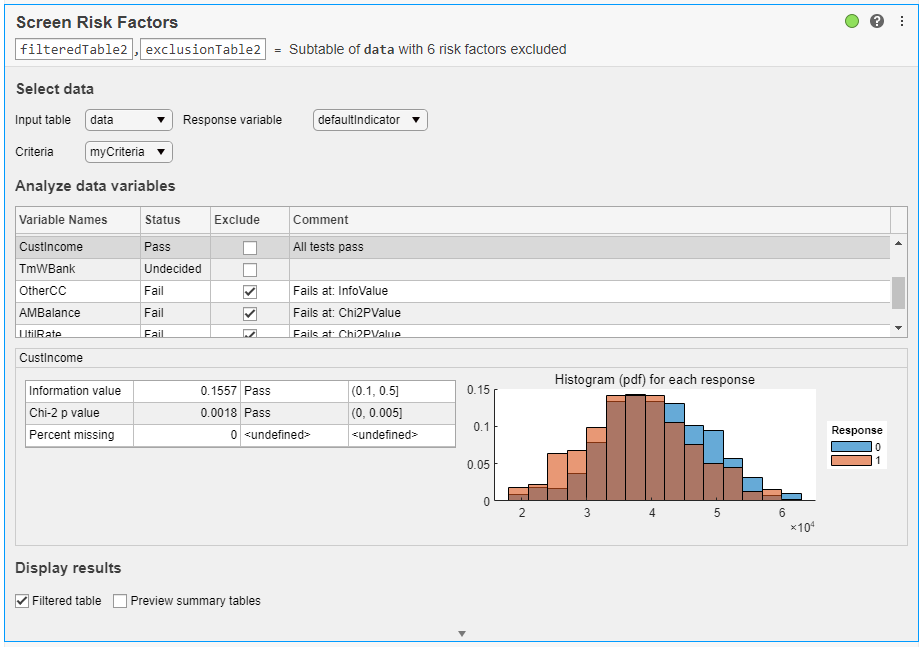 Screen Risk Factors live task