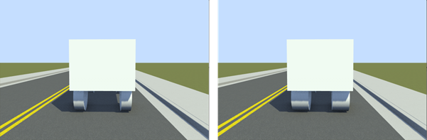 Sample vehicle with wheel width changes