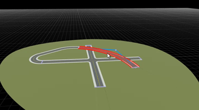 Curved road selected