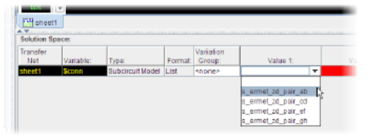 Dialogue window showing s-parameter file sweep.