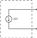 Internal configuration of the Inport block with current source, i(t).