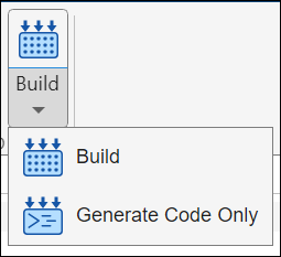 S-function Builder build pane. There are two buttons; Build and Generate Code Only.
