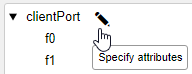 Pencil button next to port name