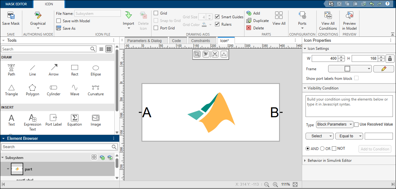 Icon Editor view