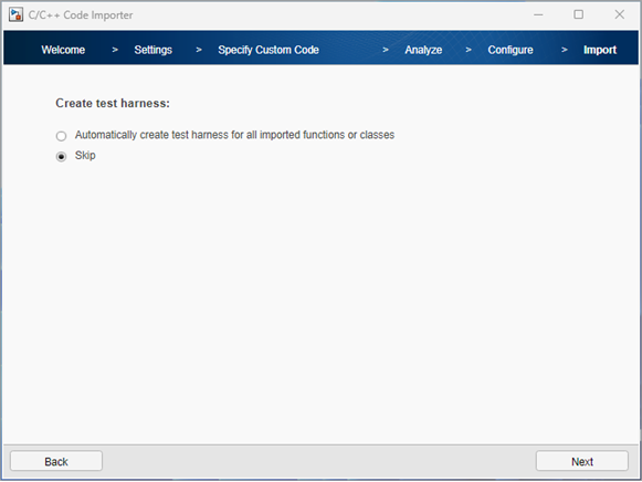 Test harness for the imported C++ class.