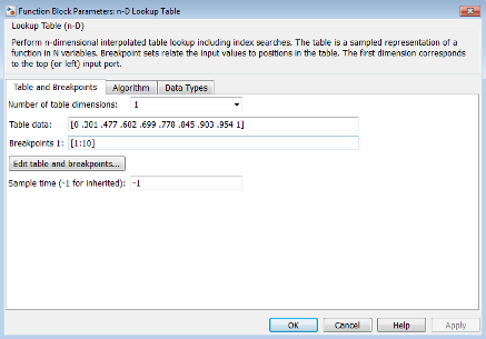 table matlab