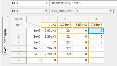 Lookup table spreadsheet with right-most column removed.