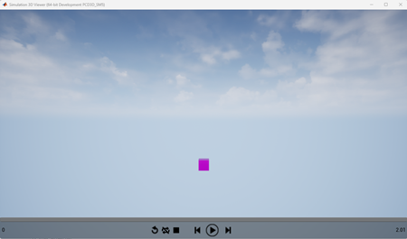 Simulation 3D viewer window with buttons