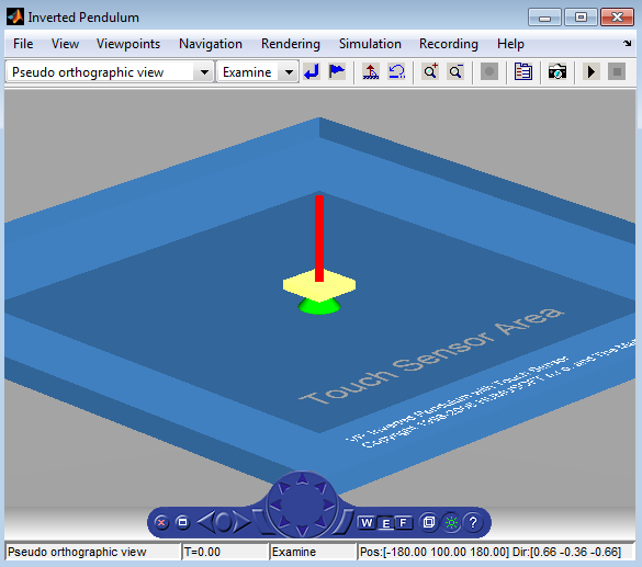 Simulink 3D Animation Viewer displaying virtual scene.