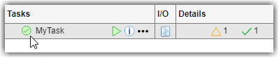 MyTask with Details column showing results