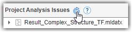 Mouse pointing to refresh button in Project Analysis Issues pane