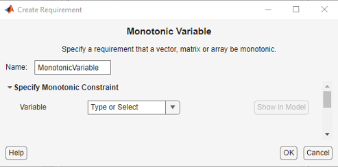 Create Requirement dialog box