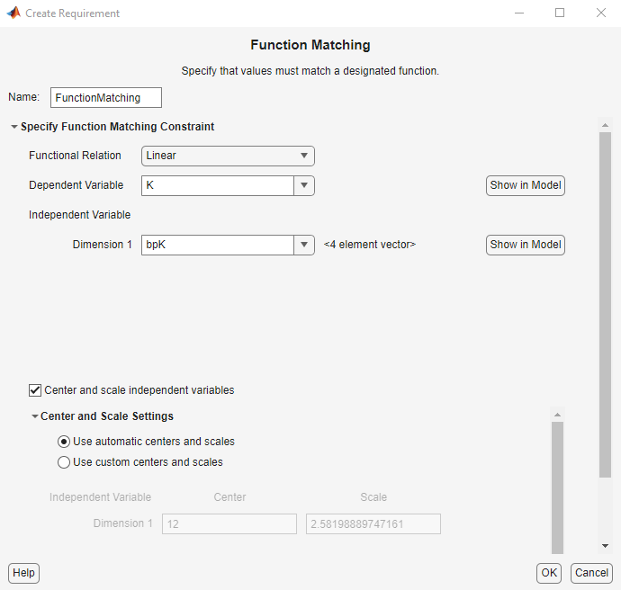 Create Requirement dialog box