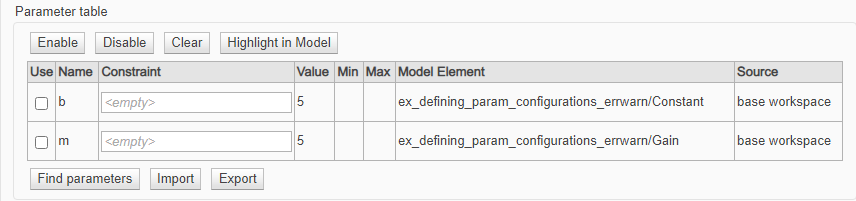 Use Parameter Table - MATLAB & Simulink - MathWorks América Latina