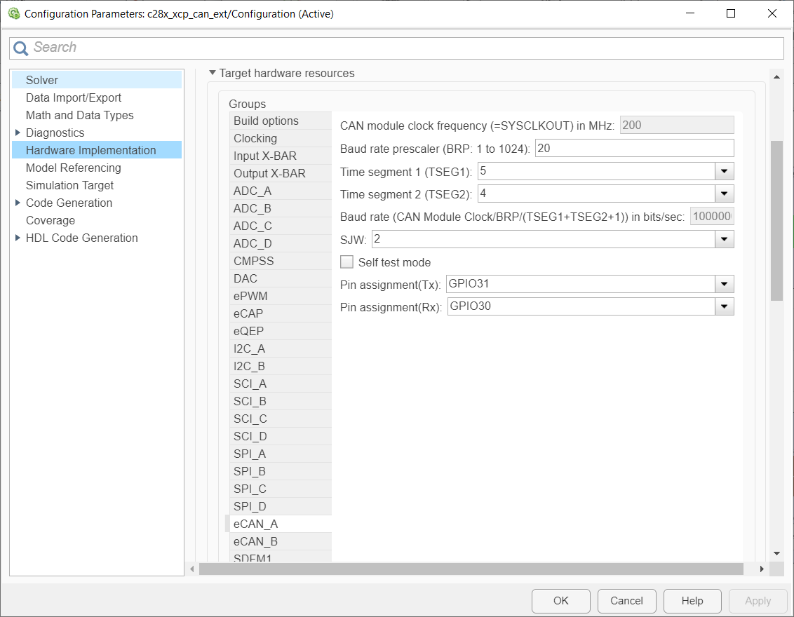 eCAN config parameter