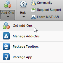 Add-ons toolstrip menu showing Get Add-Ons option which opens the Add-on explorer window