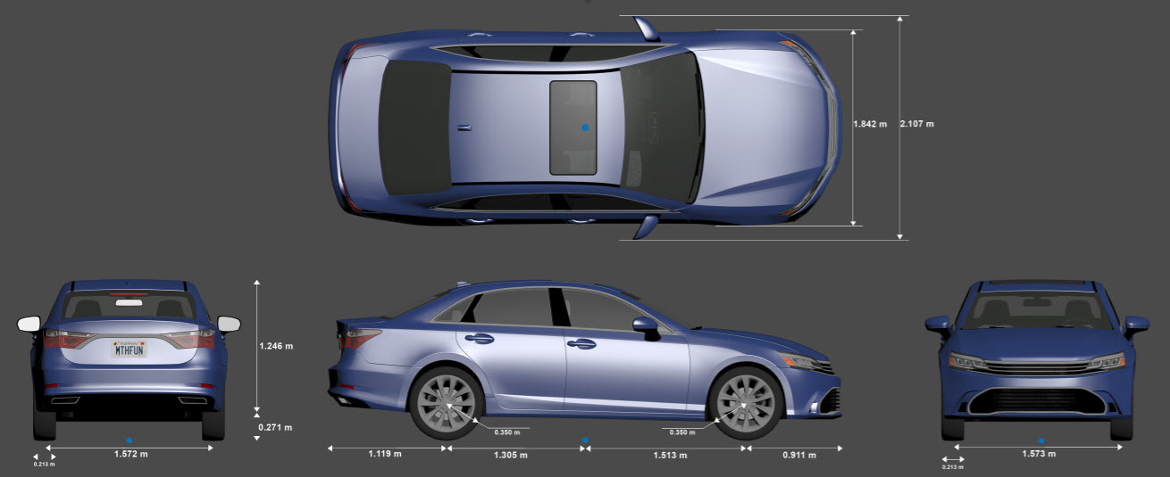 Sedan shown from multiple views