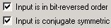 Set input is in bit-reversed order parameter and set Input is conjugate symmetric parameter