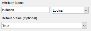 Sample Logical attribute with "Attribute Name" set to inMotion and the default value set to True