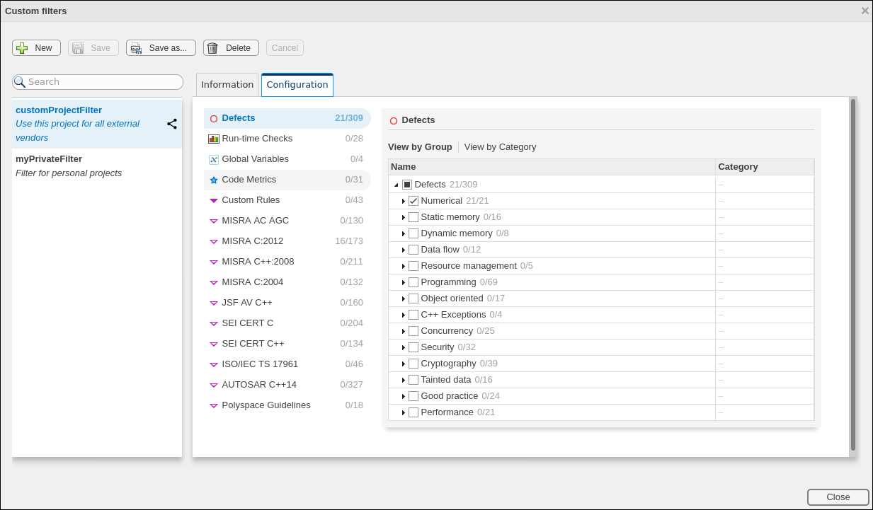 Define and share custom filters