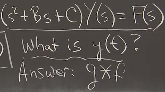 When the force is an impulse δ <em>(t)</em>, the impulse response is <em>g(t)</em>. When the force is <em>f(t)</em>, the response is the “convolution” of <em>f</em> and <em>g.</em>