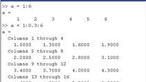 When I look at code written by new users, sometimes, I will see code like this: a = [1 2 3 4 5 6 7 8 9 10 11 12 13 14 15]; There is an easier way: a = 1:13; This three minute video shows how to use commands like linspace and the colon operator to mak