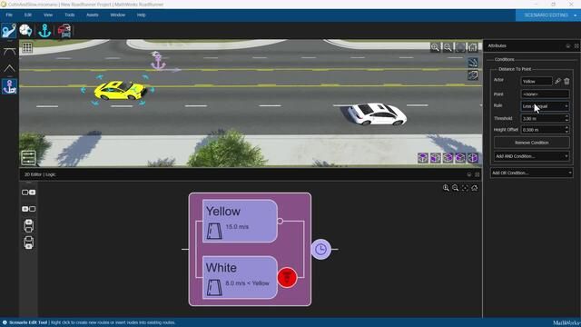 Design a driving scenario by specifying actor trajectories
